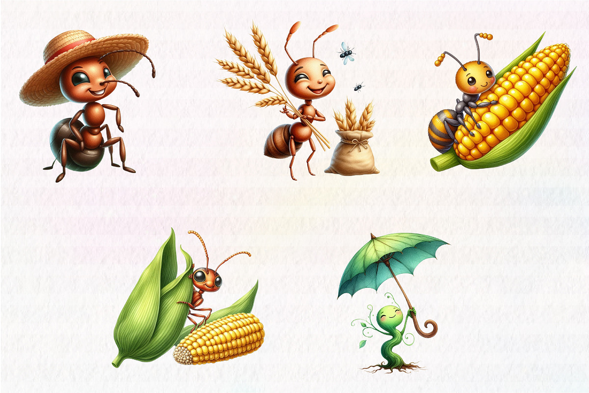 Happy Cute Ants Cartoon Clipart, an Illustration by CreationArt (Photo 4 of 4)