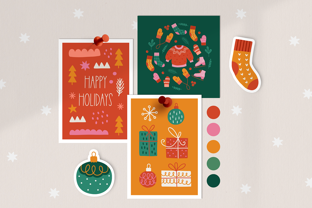 Winter Holidays Kit, a Seasonal Illustration by miumiu (Photo 2 of 15)