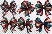 Patriotic USA Bow Clipart, an Illustration by SVGArt (Thumbnail 2 of 9)