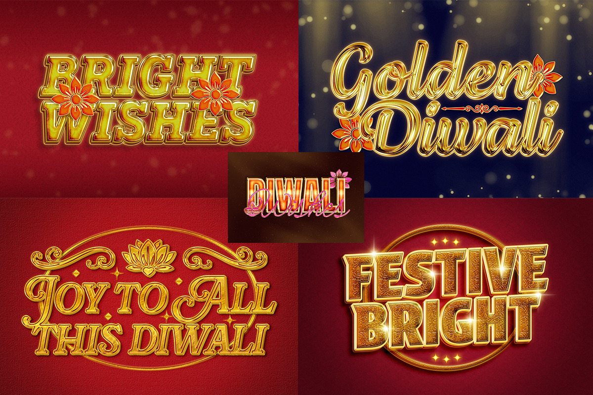 Gold Foil Diwali Festive Text Effect, a Layer Style Add-On by Matsero (Photo 3 of 4)
