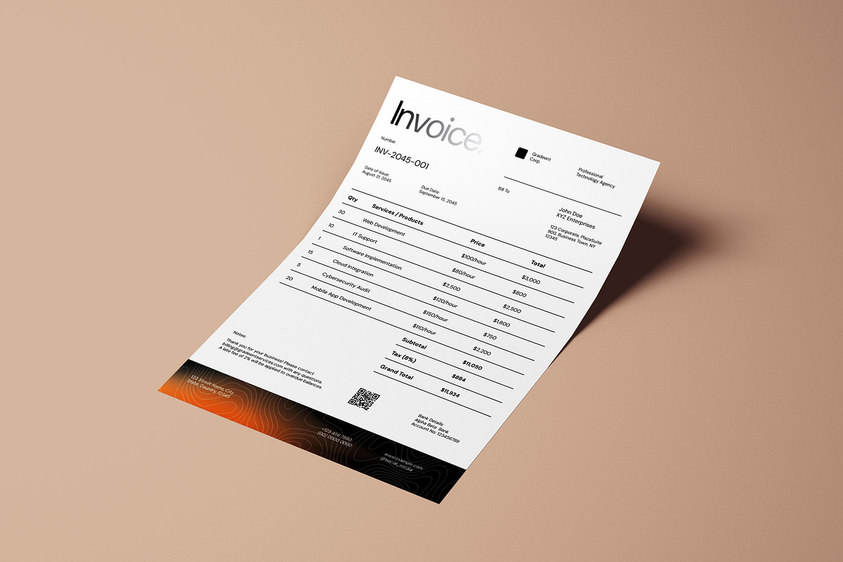 Invoice Template - Gradeent preview 5