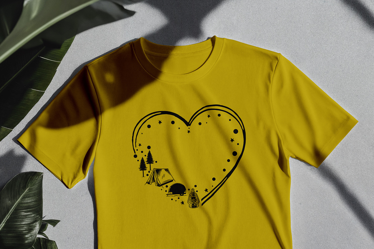 Camping Heart Digital T-Shirt Design, a Graphic by Vector Portal (Photo 2 of 6)