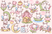 Cute Bunny Clipart PNG Bundle, an Animal Illustration by Blumensdiary (Thumbnail 7 of 11)