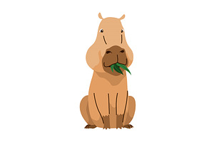 Capybara. Cartoon cute animal, wild, an Animal Illustration by the8monkey