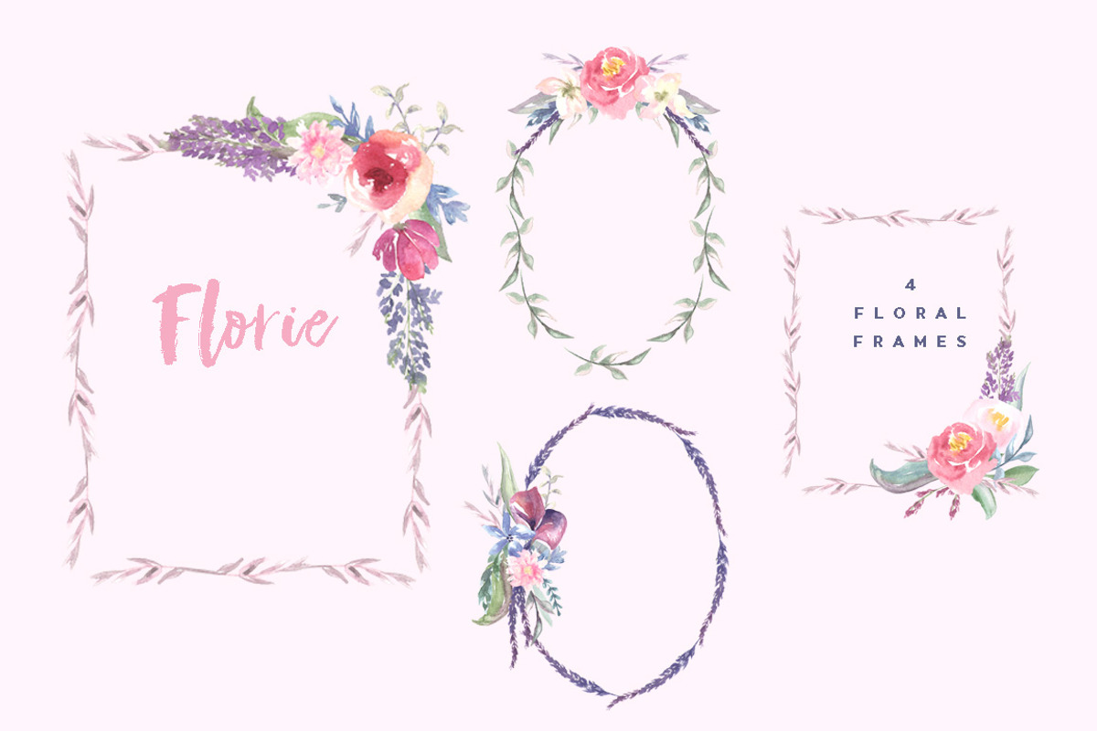 Florie Watercolor Design Kit, an Illustration by KitsPix (Photo 5 of 11)