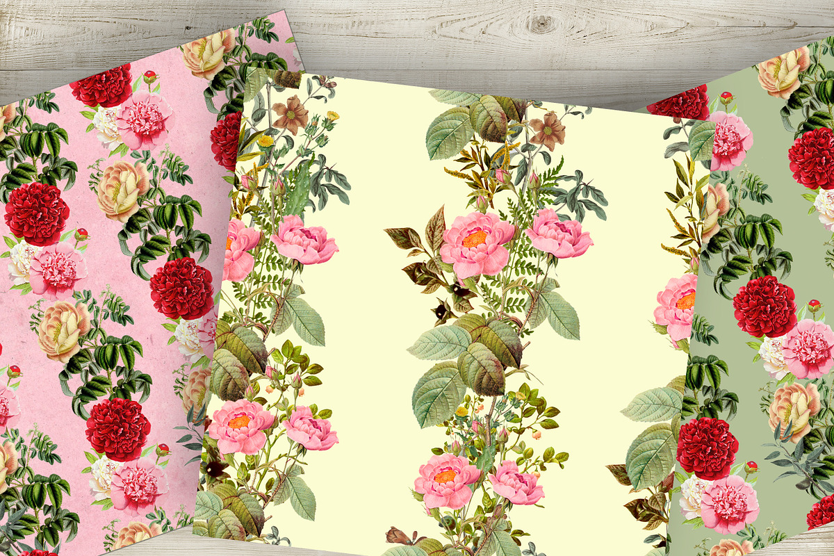 Digital Vintage Flowers seamless, a Pattern Graphic by NastiaDesignsPrints (Photo 7 of 9)