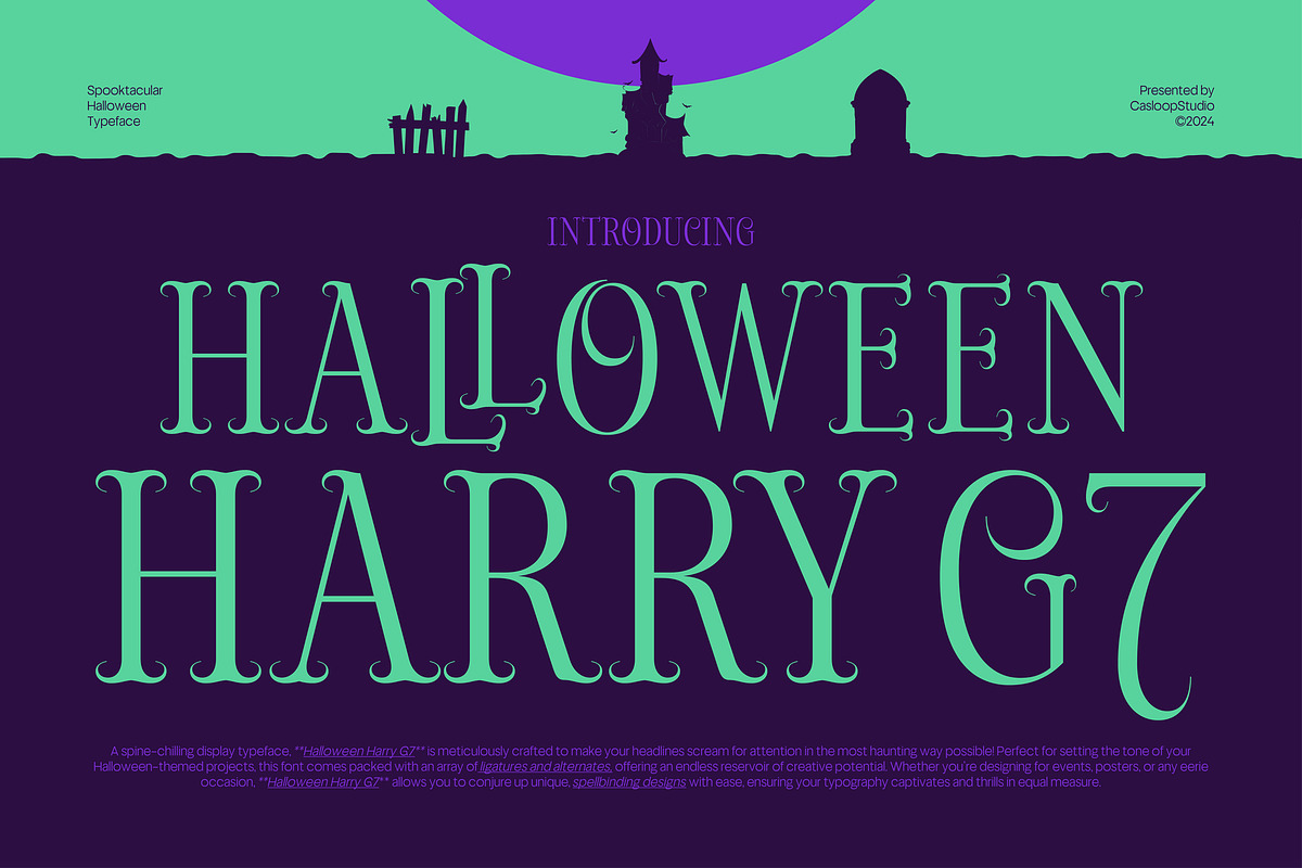 Halloween Harry G7 - Halloween Font, a Serif Font by Casloop Studio (Photo 1 of 9)