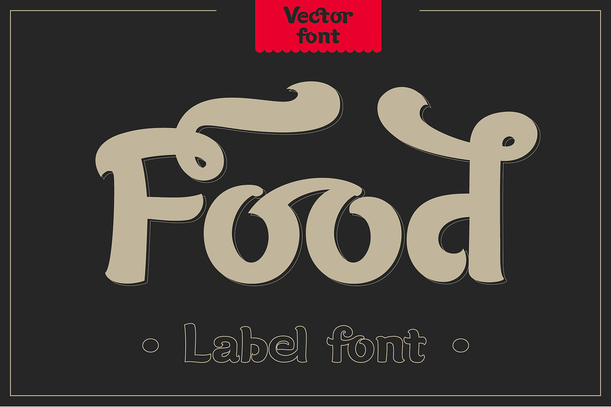 LabelFood font, vector letters