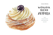 Watercolor Zeppola St Joseph Pastry, a Food Illustration by Kolorata Art (Thumbnail 1 of 3)