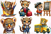 Leopards Back to School Clipart PNG, a Seasonal Illustration by Canvas Craft (Thumbnail 2 of 4)