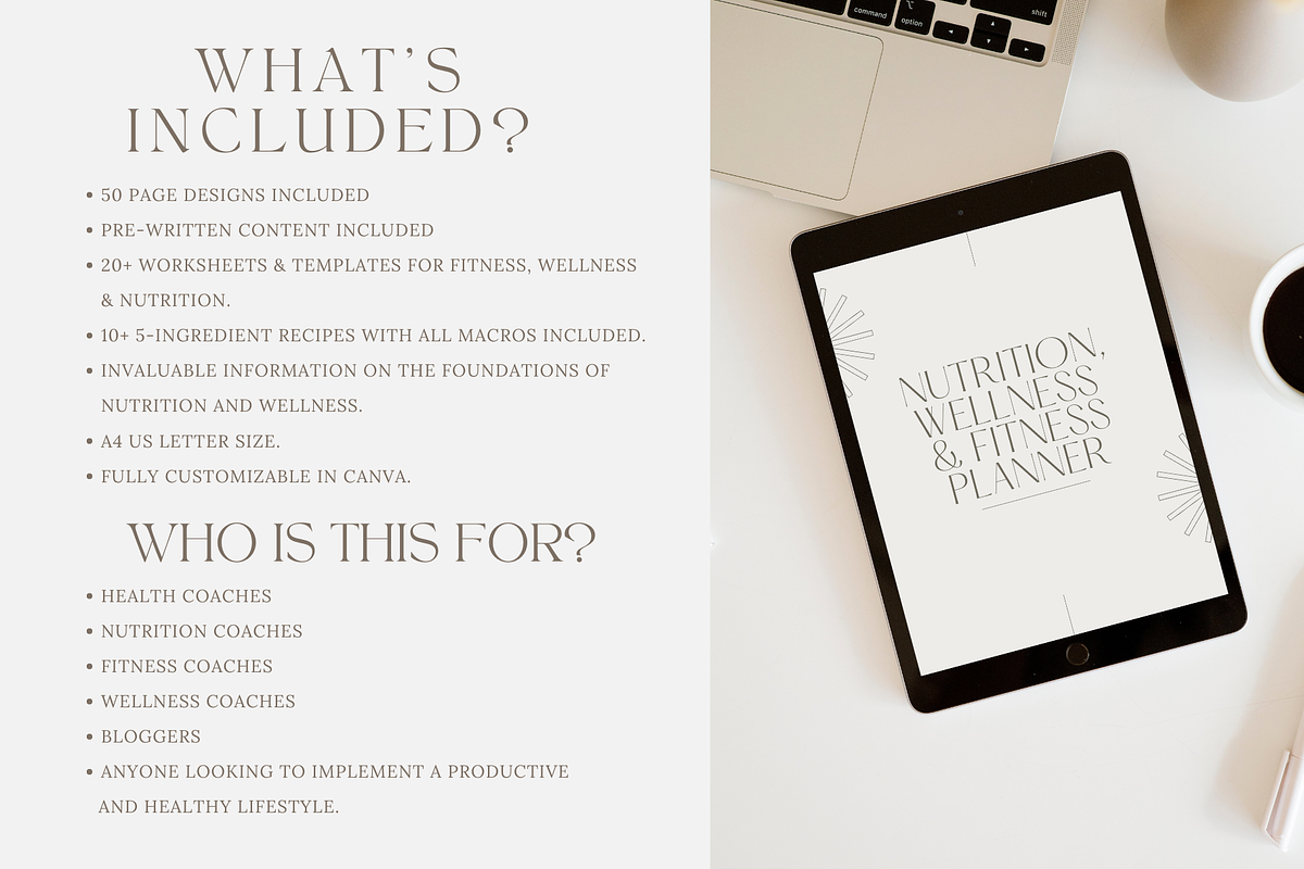 Nutrition And Wellness Planner CANVA, a Templates & Theme by Thrive Nutrition Studio (Photo 2 of 7)