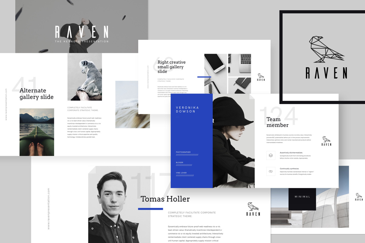Raven Keynote Presentation Template, a Presentation Template by Goashape Studio (Photo 1 of 7)