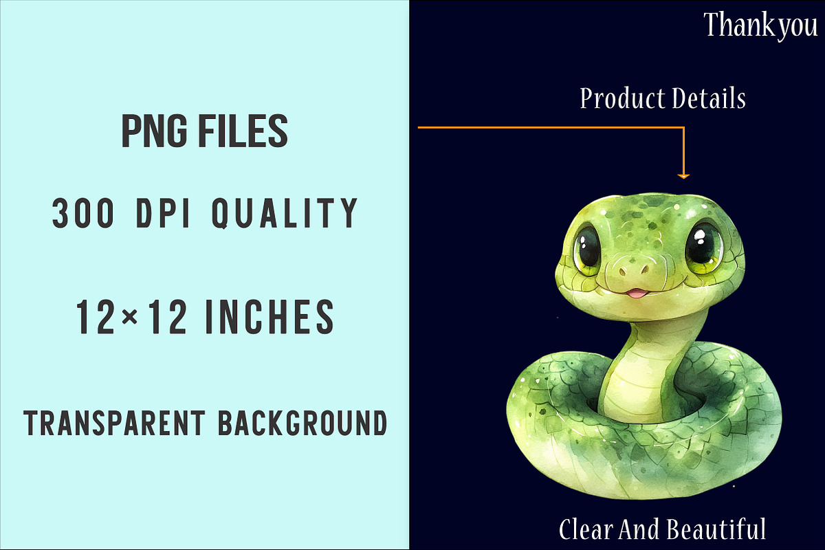 Watercolor Snakes Clipart, an Illustration by SinaCreation (Photo 4 of 5)