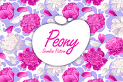 Peonies & Colored Splashes, a Pattern Graphic by MarynaPetrovska (Thumbnail 1 of 11)