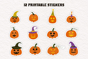 Halloween Pumpkins Stickers Bundle