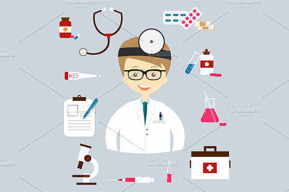 Set Of Colorful Vector Medical Icons