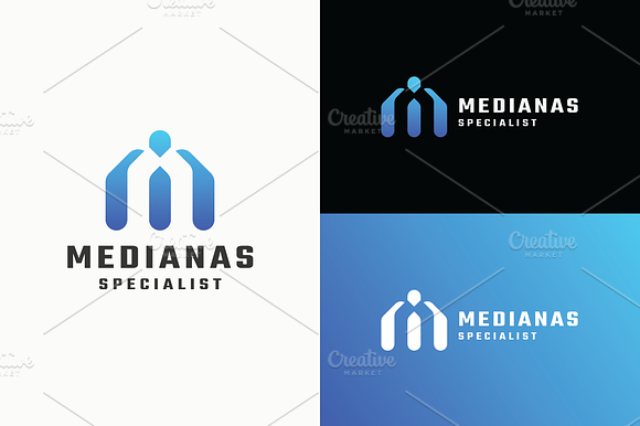Abstract Human Figure M Letter Logo preview 4