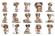 Whimsical Summer Girl Clipart, an Illustration by OK Design (Thumbnail 3 of 6)