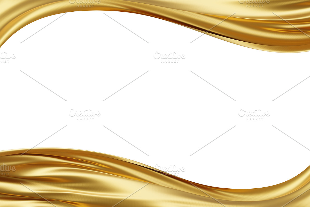 Luxury gold fabric banner, an Illustration by ArtBackground
