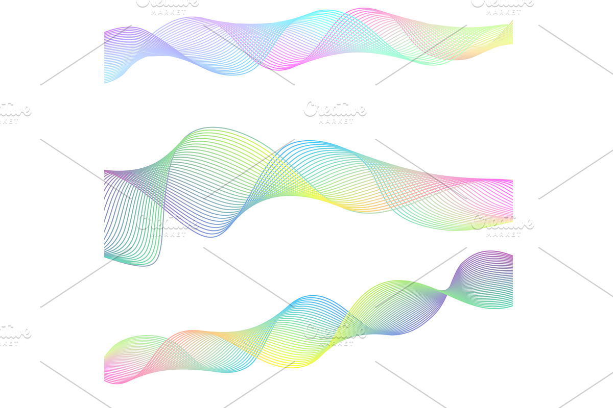 Colorful Abstract Wave Lines on, an Illustration by piter.goskov