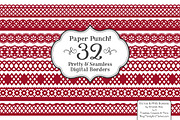 Ruby Red Lace Border Clipart, an Illustration by Amanda Ilkov (Thumbnail 1 of 5)