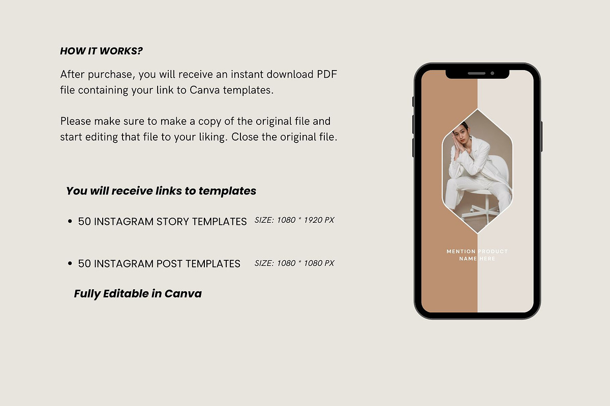 Canva Instagram Fashion Templates, a Social Media Template by Deepa Template Studio (Photo 6 of 10)