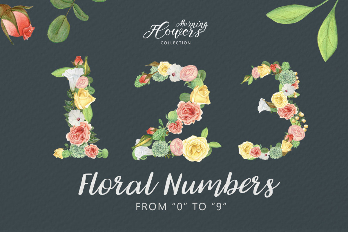 Floral Numbers, a Decorative Illustration by Lisa's Balcony (Photo 1 of 4)