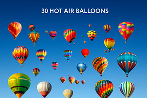 16 Hot Air Balloons Photo Overlays