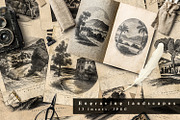VINTAGE ENGRAVING LANDSCAPES, an Illustration by Luna Dreams (Thumbnail 1 of 6)