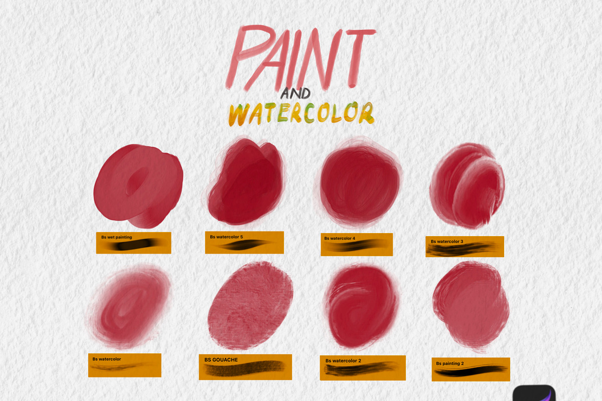 20+ Watercolor Procreate Brush, a Brush Add-On by badrusblue (Photo 2 of 7)