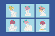 Antique statues and flowers, a Decorative Illustration by Popova (Thumbnail 2 of 11)