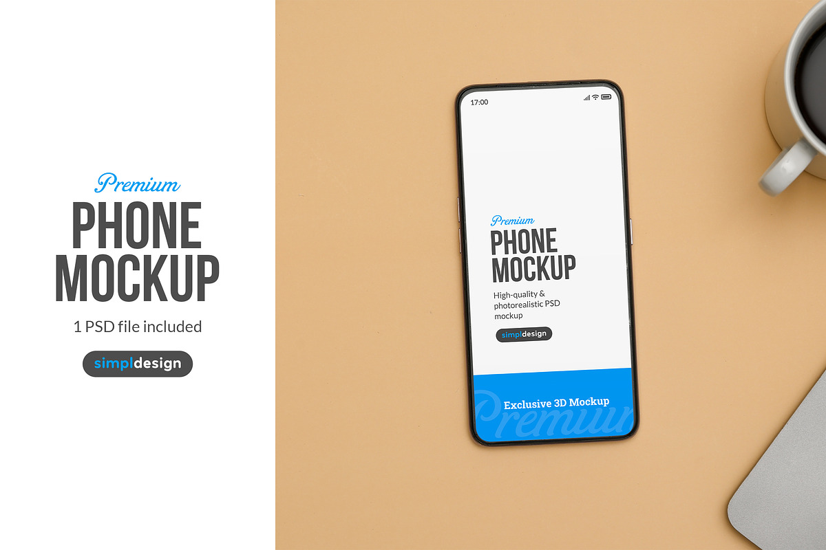 Phone Mockup Flat Yellow, an Android Mockup by SimplDesign (Photo 1 of 2)
