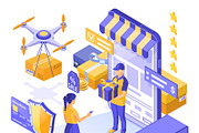 Online Internet Shopping Delivery, a Person Illustration by TAlex (Thumbnail 6 of 6)