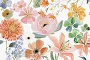 watercolor floral clipart set, a Decorative Illustration by Patishop Art (Thumbnail 3 of 10)