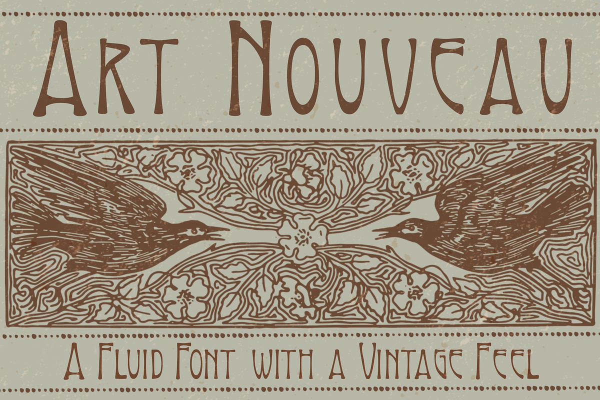 Art Nouveau Font, a Font by Liz Kohler Brown, image size:1200x800