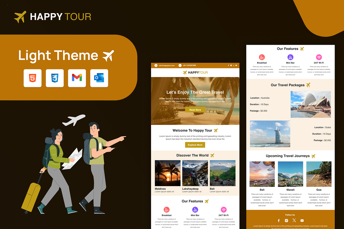 Happy Tour | Figma Design, an Email Template by Lucid_Solutions (Photo 4 of 7)