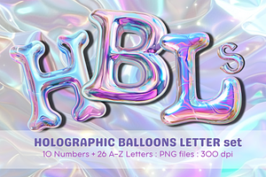 HOLOGRAPHIC BALLOONS LETTER set