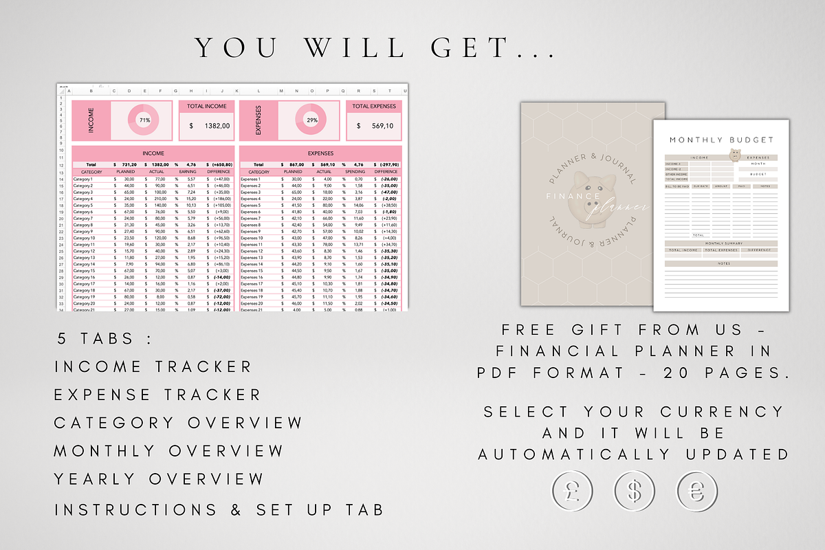 Excel Income & Expense Tracker, a Templates & Theme by BRANDcontent (Photo 7 of 9)