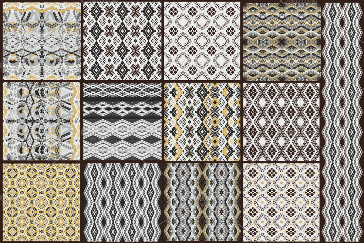 Set of seamless geometric patterns