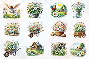 Spring daisy farm clipart, an Illustration by RobertsArt (Thumbnail 6 of 7)