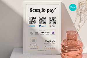 Scan to pay QR code Canva Template