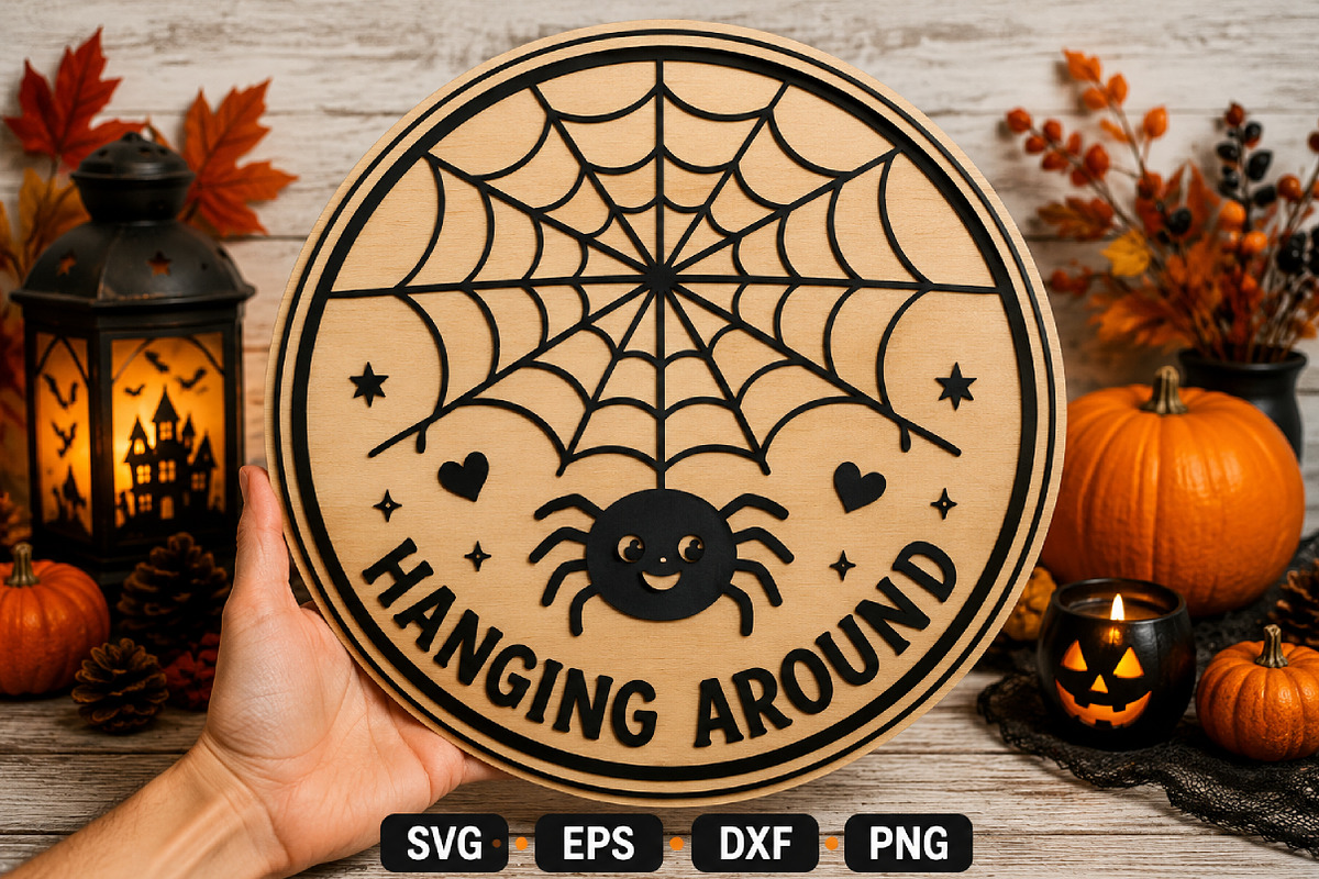 Hanging Around SVG Halloween Round, an Object Graphic by Layerology (Photo 1 of 3)