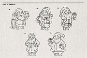 Santa Claus Christmas 15 PNG Set, a Decorative Illustration by LOKSKIH (Thumbnail 4 of 5)