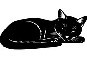 Cute Cat Silhouette Vector Mega, an Animal Illustration by Designer_Momina (Thumbnail 12 of 31)