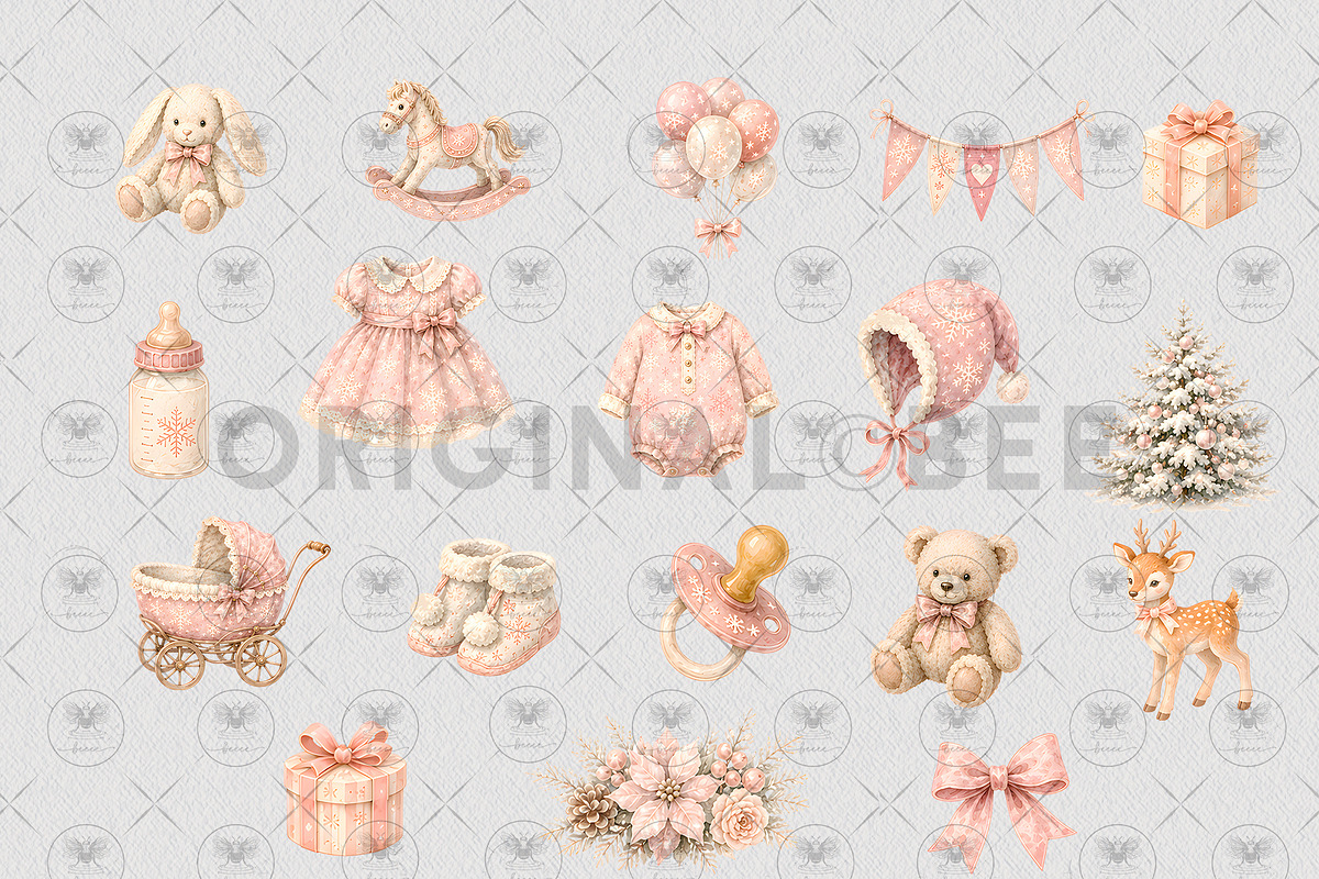 Winter Snowflake Baby Clipart, a Decorative Illustration by BigCakeBee (Photo 3 of 4)