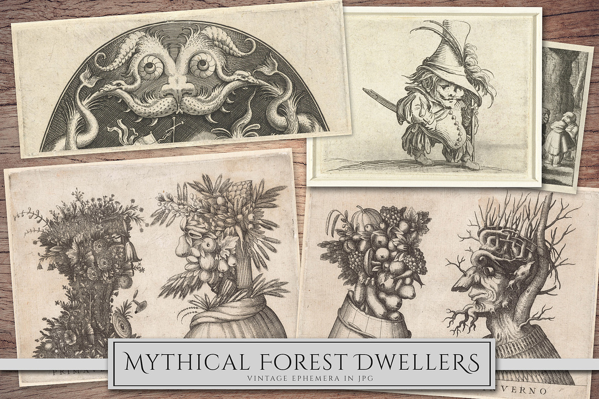 Vintage Mythical Creatures Clipart, a Person Illustration by Secret Helper (Photo 4 of 10)