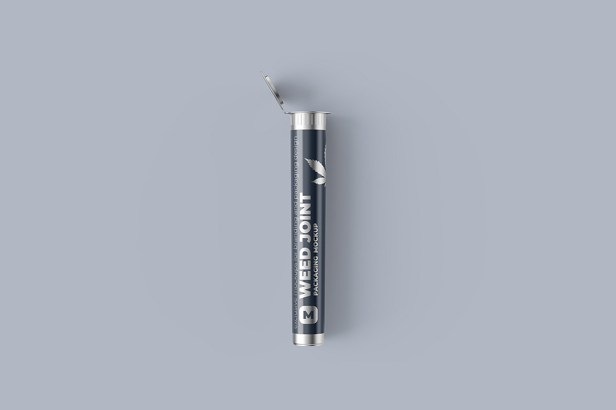 Weed Joint Pre Roll Cannabis Tube, a Cups & Container Mockup by easymock (Photo 9 of 9)