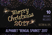 ALPHABET BENGAL SPARKS / BRUSHES /, a Symbol Font by Nadin_Lebedeva (Thumbnail 1 of 9)