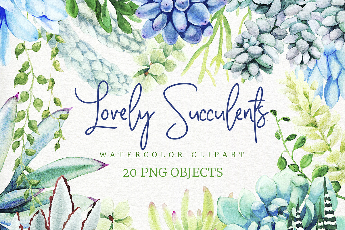 Succulents Watercolor Clipart, an Object Graphic by JSolomatina (Photo 1 of 3)