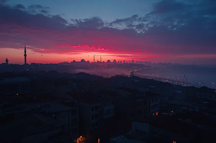 Breathtaking sunset over Karakoy, Is, a Photo by Iftikhar Alam